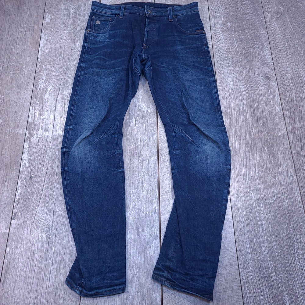 G-Star RAW Arc 3D Slim Jeans Mens 29x31 Blue Dark Wash Denim Twisted Seam